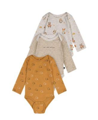 Boys' Three Pack Organic Cotton Onesie Printed Hedgehogs - Baby by DEUX PAR DEUX