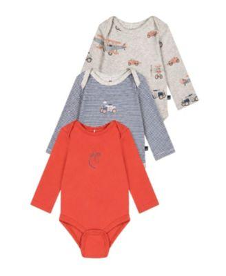 Boys' Three Pack Organic Cotton Printed Airplanes Onesie - Baby by DEUX PAR DEUX