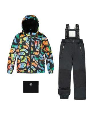 Boys' Two-Piece Play Snowsuit with Allover Smiley Print Jacket - Little Kid by DEUX PAR DEUX