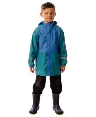 Boys' Waterproof Color Block Full-Zip Rain Jacket - Little Kid by DEUX PAR DEUX
