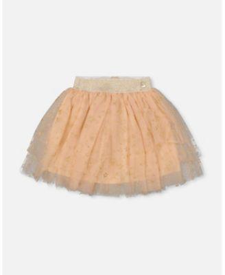 Girl Multi Layer Glittering Mesh Skirt Beige - Toddler|Child by DEUX PAR DEUX