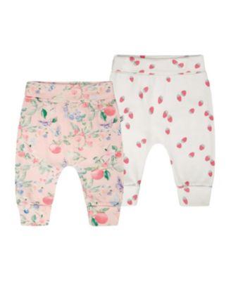 Girls' 2 Pack Cotton Jersey Evolutive Berries and Strawberry Printed Pants - Baby by DEUX PAR DEUX