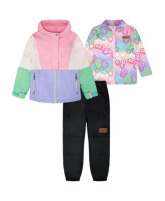 Girls' 3-in-1 Two-Piece Mid-Season Colorblock Outerwear Set - Big Kid by DEUX PAR DEUX