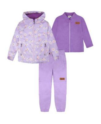 Girls' 3-in-1 Two-Piece Mid-Season Outerwear with Solid Pants Set - Big Kid by DEUX PAR DEUX