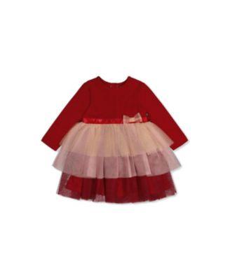 Girls' Bi-Material Bow Waist Glittering Skirt Dress - Little Kid by DEUX PAR DEUX