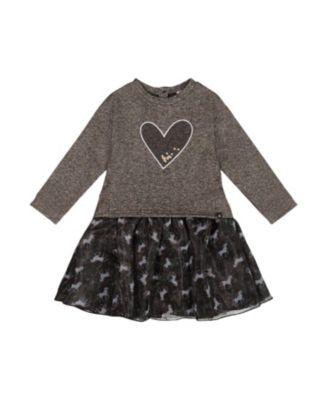 Girls' Bi-Material Dress with Mesh Skirt - Little Kid by DEUX PAR DEUX