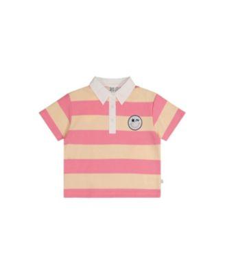Girls' Casual Button Front Stripes Polo Top - Big Kid by DEUX PAR DEUX