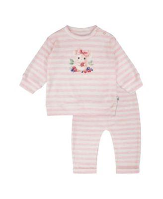 Girls' Cotton Jersey Stripes Top and Pants Set - Baby by DEUX PAR DEUX