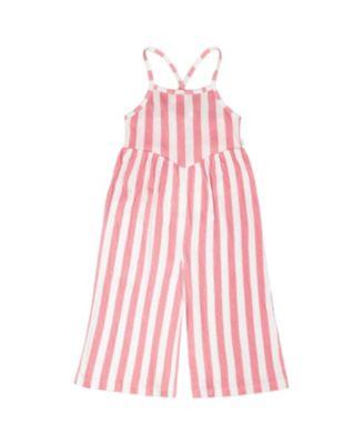 Girls' Crinkle Jersey Stripes Jumpsuit - Little Kid by DEUX PAR DEUX