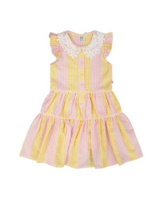 Girls' Crochet Peter Pan Collar Stripes Sleeveless Dress - Big Kid by DEUX PAR DEUX