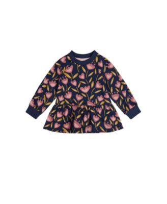 Girls' French Terry Peplum Hem Raglan Sleeve Top - Baby by DEUX PAR DEUX