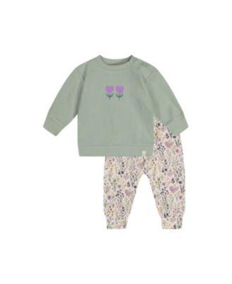 Girls' Heart Organic Cotton Coordinated Pants and Long Sleeve Top Set - Baby by DEUX PAR DEUX