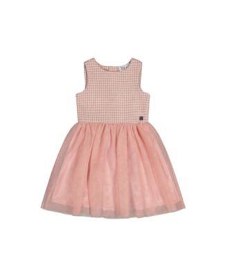 Girls' Houndstooth Elegant Sleeveless Bi-Material Dress - Big Kid by DEUX PAR DEUX