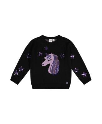 Girls' Intarsia Sequin Star Knitted Sweater - Little Kid by DEUX PAR DEUX