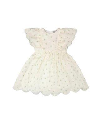 Girls' Jacquard Short Sleeve Printed Flowers Dress - Baby by DEUX PAR DEUX