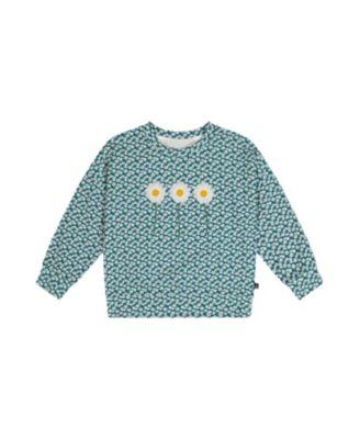 Girls' Jersey Daisy Embroidery Sweater Fit Long Sleeve T-Shirt - Little Kid by DEUX PAR DEUX