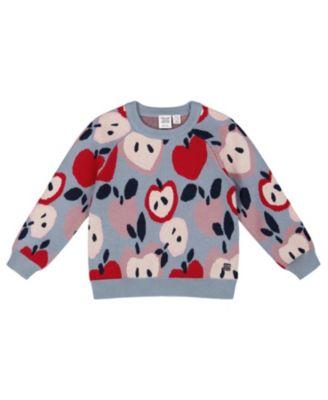 Girls' Knit Sweater with Apple Heart Jacquard - Big Kid by DEUX PAR DEUX Girls' Knit Sweater with Apple Heart Jacquard - Big Kid by DEUX PAR DEUX