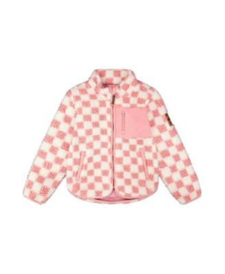 Girls' Long Sleeve Sherpa Jacket Checkerboard - Big Kid by DEUX PAR DEUX