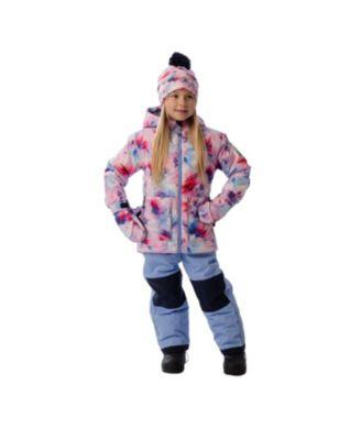 Girls' Mauve Floral Jacket & Foot Strap Pants Two Piece Snowsuit - Little Kid by DEUX PAR DEUX