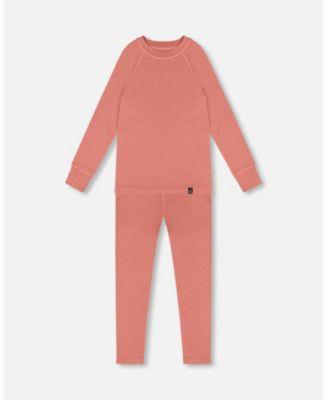 Girls Merino Wool Base Layer Set Dusty Pink by DEUX PAR DEUX