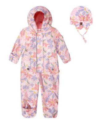 Girls' Mid-Season One-Piece Flower Print Outerwear with Hat - Baby by DEUX PAR DEUX