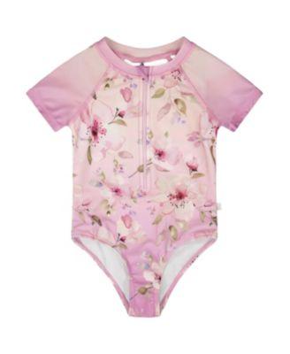 Girls' One-Piece Short Sleeve Flower Swimsuit - Big Kid by DEUX PAR DEUX