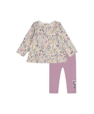 Girls' Organic Cotton Heart Ruffle Pants and Top Set - Baby by DEUX PAR DEUX