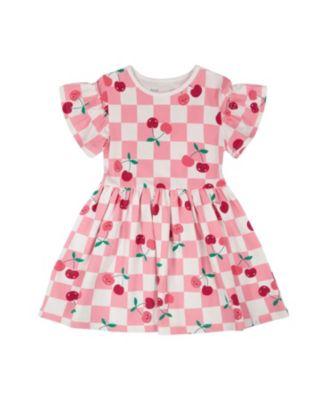 Girls' Organic Cotton Jersey Cherries Short Sleeve Dress - Big Kid by DEUX PAR DEUX