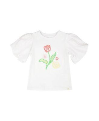 Girls' Organic Cotton Jersey Embroidery Short Sleeve Top - Big Kid by DEUX PAR DEUX