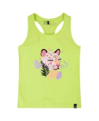 Girls' Organic Cotton Jersey Screen Tropical Sleeveless Tank Top - Big Kid by DEUX PAR DEUX