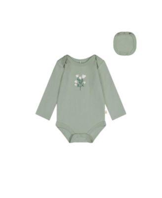 Girls' Organic Cotton Long Sleeve Flower Detail Romper - Baby by DEUX PAR DEUX