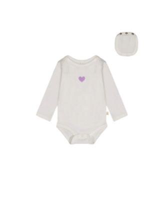 Girls' Organic Cotton Long Sleeve Heart Romper - Baby by DEUX PAR DEUX