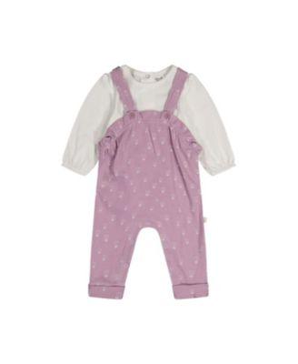 Girls' Organic Cotton Puffy Sleeve Romper and Adjustable Overall Set - Baby by DEUX PAR DEUX