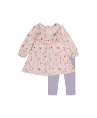 Girls' Organic Cotton Ruffle Pocket Dress and Legging Set - Baby by DEUX PAR DEUX