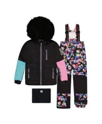 Girls' Play Colorblock Jacket & Heart Pants Two Piece Snowsuit - Big Kid by DEUX PAR DEUX