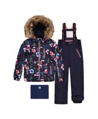 Girls' Play Floral Jacket & Pants Two Piece Snowsuit - Big Kid by DEUX PAR DEUX