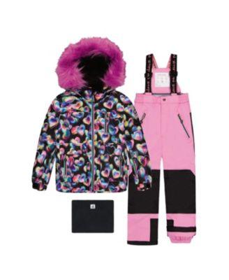 Girls' Play Heart Jacket & Reinforced Pants Two Piece Snowsuit - Big Kid by DEUX PAR DEUX