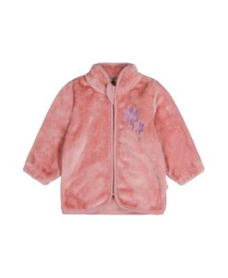 Girls' Plush Flower Embroidered Zip Jacket - Baby by DEUX PAR DEUX