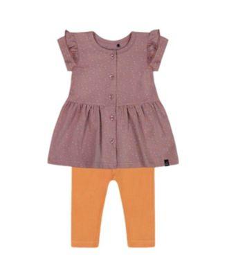 Girls' Printed Organic Cotton Dress and Solid Leggings Set - Baby by DEUX PAR DEUX