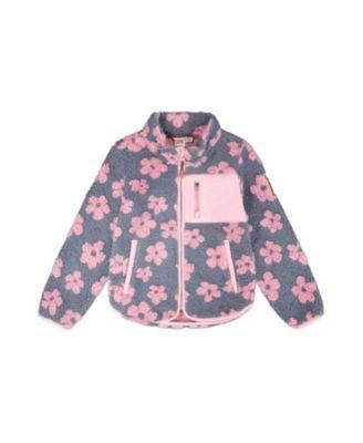 Girls' Sherpa Long Sleeve Flowers Jacket - Big Kid by DEUX PAR DEUX
