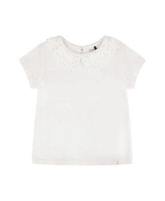 Girls' Short Sleeve Crochet Peter Pan Collar T-Shirt - Big Kid by DEUX PAR DEUX