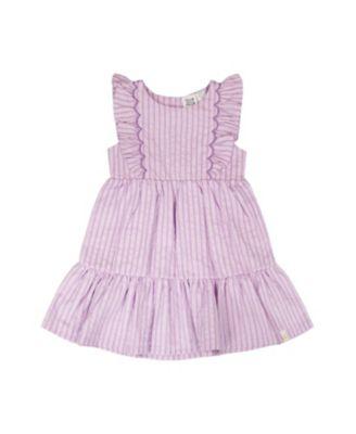 Girls' Sleeveless Flutter Ruffles Striped Dress - Little Kid by DEUX PAR DEUX