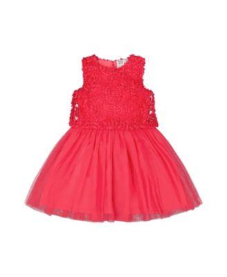 Girls' Sleeveless Textured Rosette Dress - Big Kid by DEUX PAR DEUX