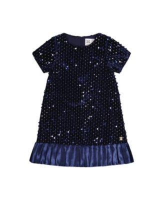 Girls' Sparkle Velour Short Sleeve A-Line Dress - Little Kid by DEUX PAR DEUX