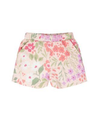 Girls' Straight Cut French Terry Flowers Shorts - Little Kid by DEUX PAR DEUX