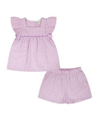 Girls' Stripes Top and Short Set - Little Kid by DEUX PAR DEUX
