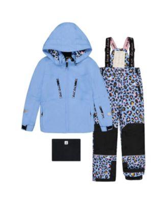 Girls' Teknik Expandable Sleeve Reinforced Jacket & Leopard Pants Two Piece Snowsuit - Little Kid by DEUX PAR DEUX