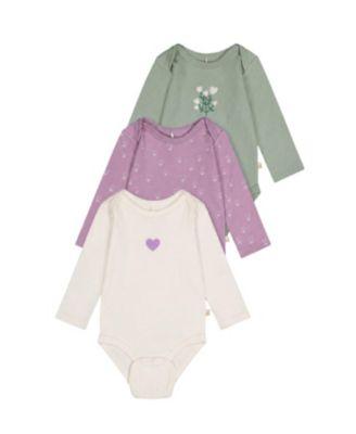 Girls' Three Pack Organic Cotton Onesie Floral Print - Baby by DEUX PAR DEUX