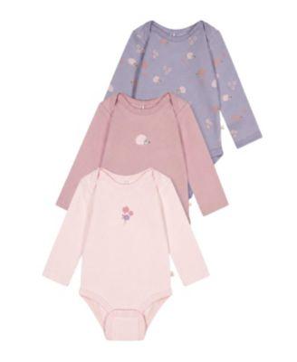 Girls' Three Pack Organic Cotton Onesie Hedgehog Print - Baby by DEUX PAR DEUX