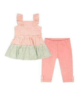 Girls' Tunic and Organic Cotton Gingham Capri Set - Little Kid by DEUX PAR DEUX